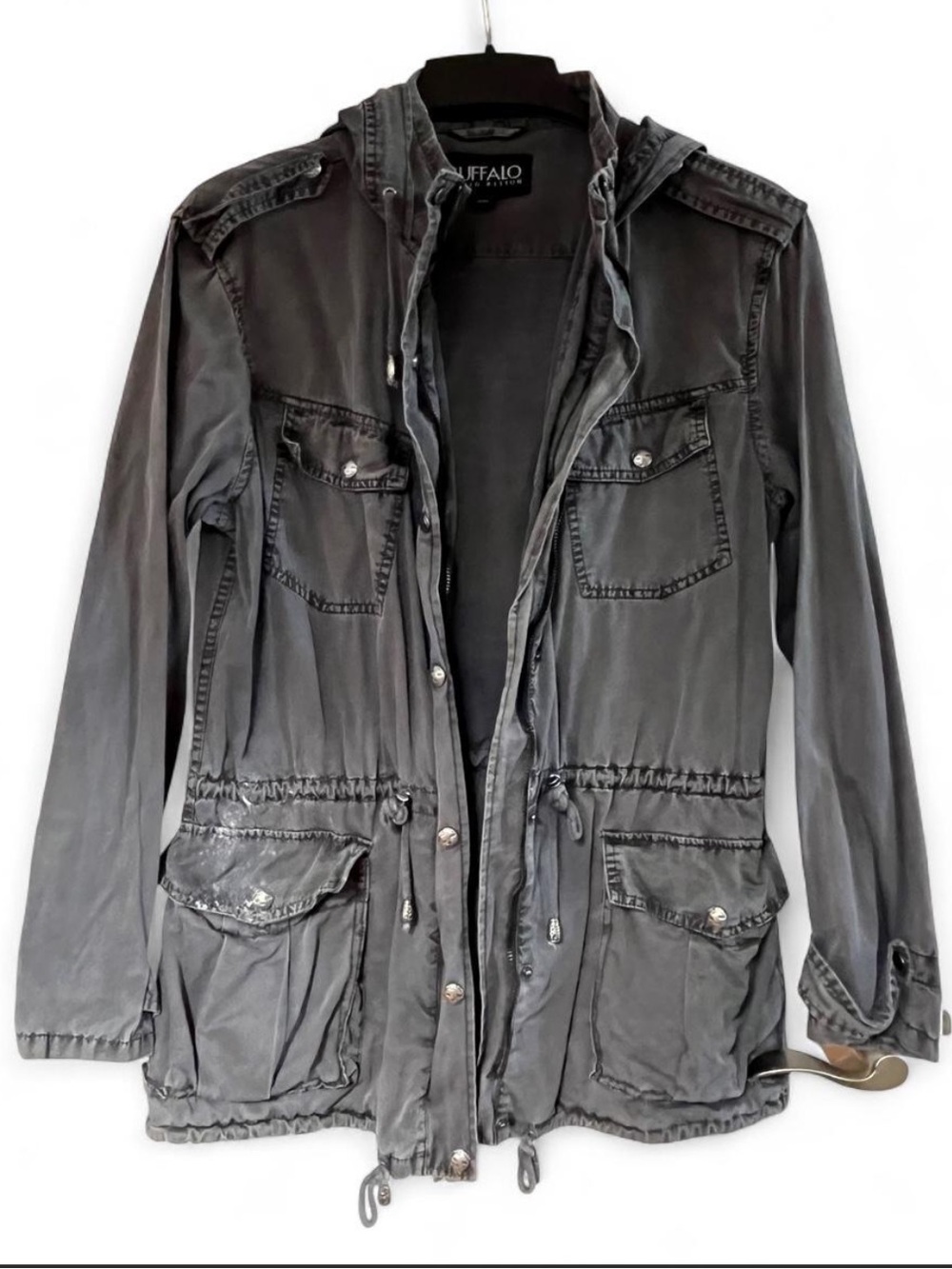 Buffalo David Bitton Women's Hooded Utility Jacket - Gray